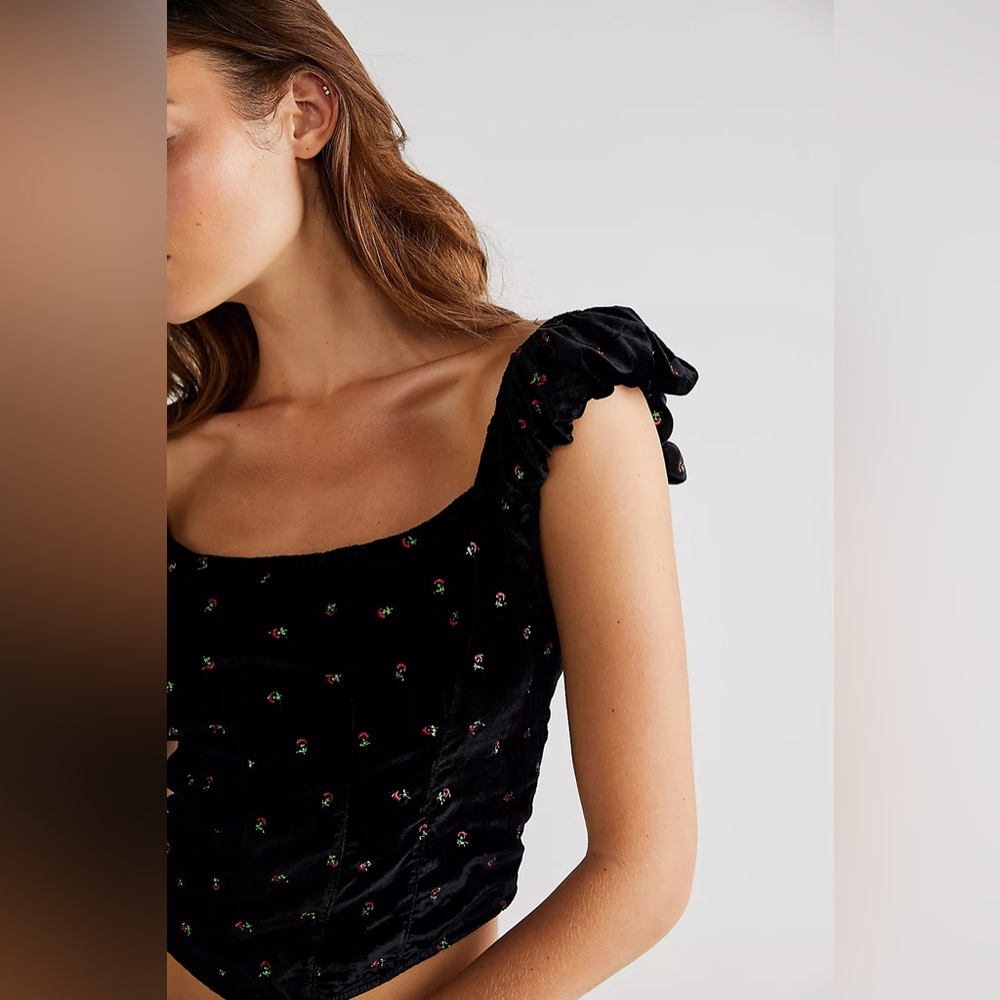 Free People velvet Corset